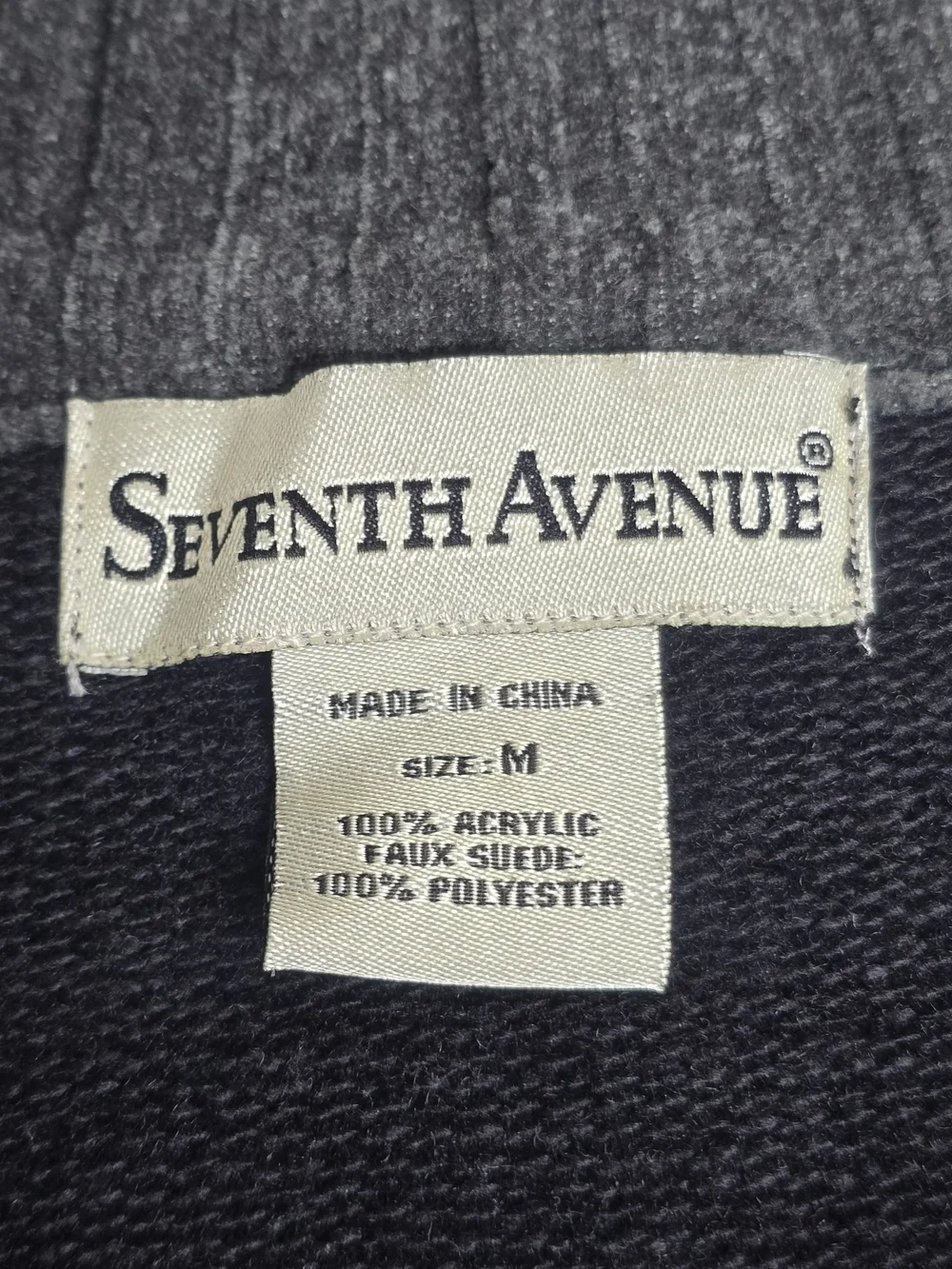 Seventh Avenue Men's Quarter Zip Sweater Size M Gray Black Geometric Knit Pullov